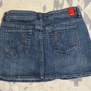 !it jeans Blue Denim Mini Skirt with embroidered pockets size 8
